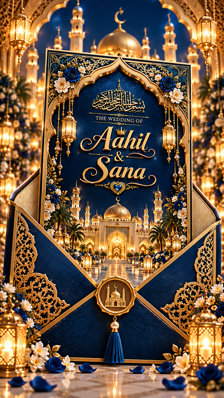 Aahil & Sanaβs Royal Wedding Invitation