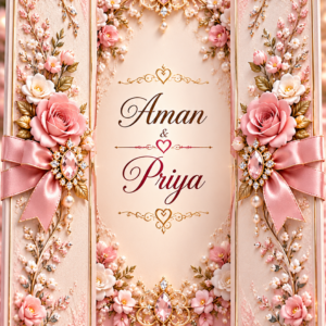 Luxury Pink & White Engagement Digital Invitation Card