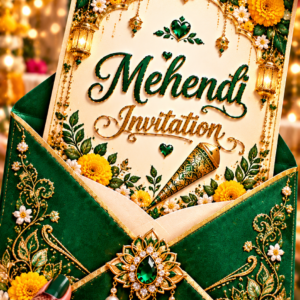 Luxury Mehendi Ceremony Digital Invitation Card