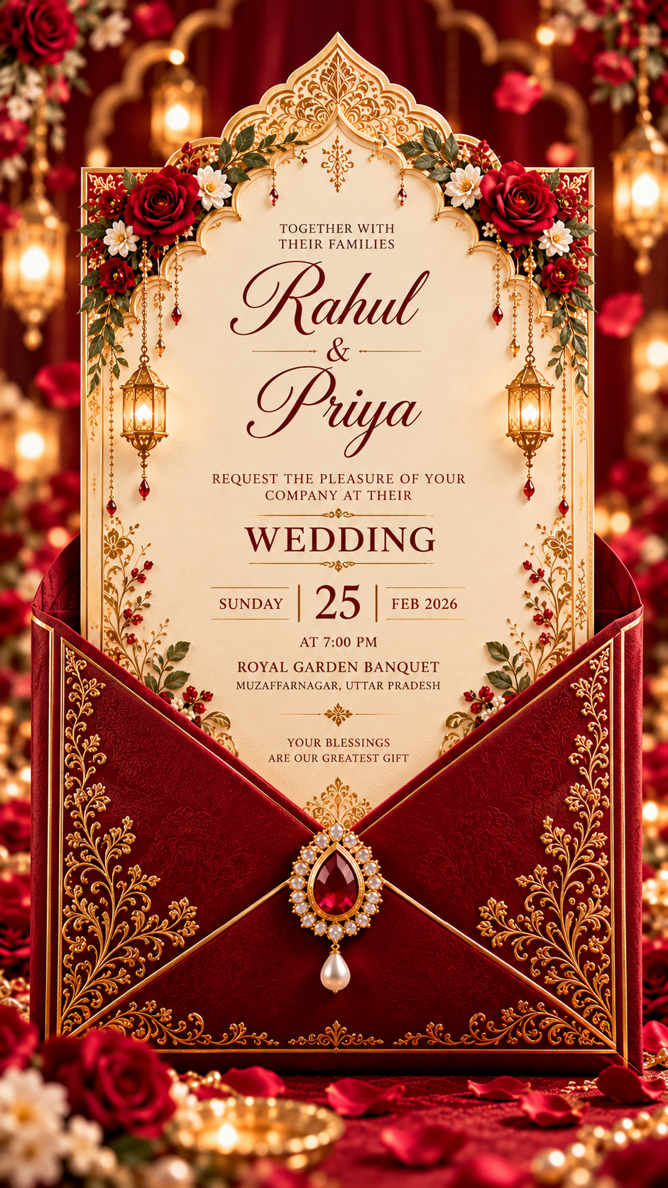 Luxurious Indian Wedding Invitation