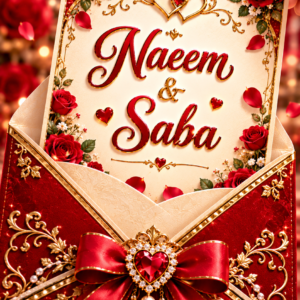 Luxury Red & Gold Wedding Anniversary Digital Invitation Card