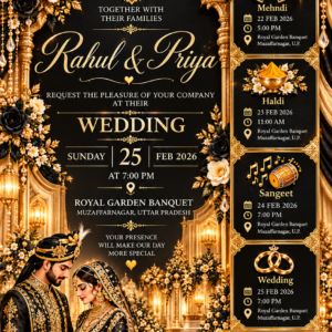Wedding Invitation digital Card