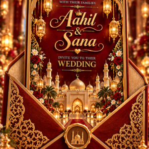 Luxury Muslim Wedding Digital Card