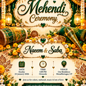 Luxury Mehendi Ceremony Digital Invitation Card