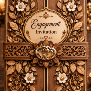 Luxury Wooden Engagement Digital Invitation Card