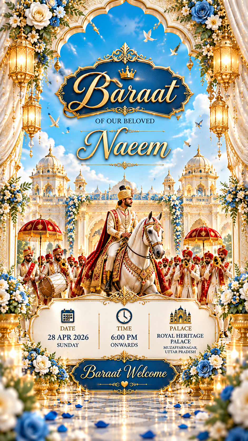 Royal Baraat Wedding Invitation