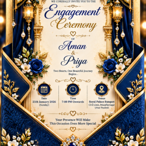 Gold Engagement Digital Invitation Card